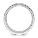 Chisel Stainless Steel Polished and Grooved 8mm Band - SR-0043CEB7-5366