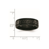 Chisel Stainless Steel Polished and Hammered Black IP-plated 7mm Band - SR-C0624BD0-6227