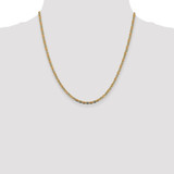 14K 20 inch 2.75mm Tri-color Pav‚ Valentino with Lobster Clasp Chain