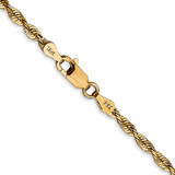 14K 20 inch 2.75mm Ultra Diamond-cut Rope with Lobster Clasp Chain