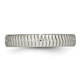 Chisel Stainless Steel Polished and Textured 4mm Band - SR-F9D1274D-1887