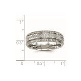 Chisel Stainless Steel Polished and Textured 7mm Grooved Band - SR-9BEC9982-2346
