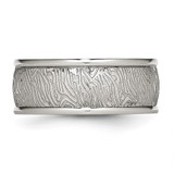 Chisel Stainless Steel Polished and Textured 9mm Rounded Edge Band - SR-FC4E17E2-6550