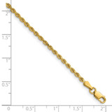 14K 20 inch 2mm Diamond-cut Rope with Lobster Clasp Chain
