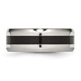 Chisel Stainless Steel Polished Black Enamel 8mm Beveled Edge Band - SR-12C7AB68-2046