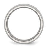 Chisel Stainless Steel Polished Black Enamel 8mm Beveled Edge Band - SR-2F835443-7334