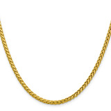 14K 20 inch 3.1mm Semi-Solid Diamond-cut Wheat with Lobster Clasp Chain