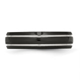 Chisel Stainless Steel Polished Black IP-plated 6mm Grooved Band - SR-E0D62CE9-2274