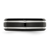 Chisel Stainless Steel Polished Black IP-plated 7mm Grooved Band - SR-2FF05B86-8187