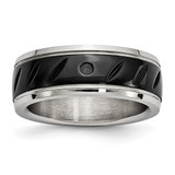 Chisel Stainless Steel Polished Black IP-plated 8mm Grooved Band - SR-84D08FC1-5361