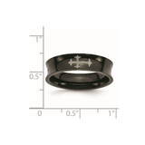 Chisel Stainless Steel Polished Black IP-plated Cross 6mm Concave Band - SR-C5EF06C0-3336