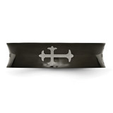 Chisel Stainless Steel Polished Black IP-plated Cross 6mm Concave Band - SR-D53A10F5-9995