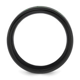 Chisel Stainless Steel Polished Black IP-plated Dragon Design with Green Glow in the Dark Enamel 8mm Band - SR-84F00DA2-2459