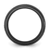 Chisel Stainless Steel Polished Black IP-plated Etched Design Ridged Edge 7.5mm Band - SR-21972377-7423