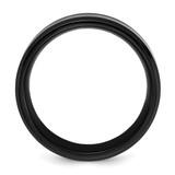 Chisel Stainless Steel Polished Black IP-plated Skulls with Blue Carbon Fiber Inlay 8mm Band - SR-D6EACC94-1195