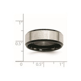 Chisel Stainless Steel Polished Black IP-plated with Brushed Center 8mm Beveled Edge Band - SR-00930893-6926