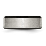 Chisel Stainless Steel Polished Black IP-plated with Brushed Center 8mm Beveled Edge Band - SR-24FAEF97-3203