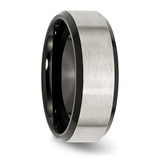 Chisel Stainless Steel Polished Black IP-plated with Brushed Center 8mm Beveled Edge Band - SR-4BD393E2-3504