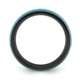 Chisel Stainless Steel Polished Black IP-plated with Imitation Turquoise Inlay 8mm Band - SR-6210341F-9692