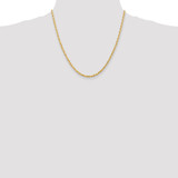 14K 20 Inch 3mm Diamond-cut Quadruple Rope Lobster Clasp Chain