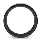 Chisel Stainless Steel Polished Black IP-plated with Scratch Finish Center 8mm Band - SR-D9A901EB-8940