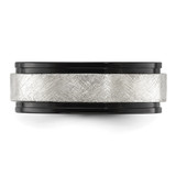 Chisel Stainless Steel Polished Black IP-plated with Scratch Finish Center 8mm Band - SR-ED424100-1847