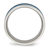 Chisel Stainless Steel Polished Blue IP-plated Checkered Design 7mm Band - SR-72627861-1659