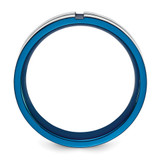 Chisel Stainless Steel Polished Blue IP-plated Grooved 6mm Band - SR-21B7E25F-8956