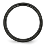 Chisel Stainless Steel Polished Brushed Center Black IP-plated 6mm Beveled Edge Band - SR-17F5E791-7860