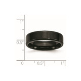 Chisel Stainless Steel Polished Brushed Center Black IP-plated 6mm Beveled Edge Band - SR-1D63795C-8473