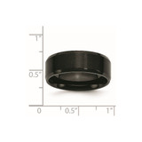 Chisel Stainless Steel Polished Brushed Center Black IP-plated 8mm Beveled Edge Band - SR-623787A8-6965