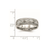 Chisel Stainless Steel Polished Diamond Cut 7mm Band - SR-E948040C-4822