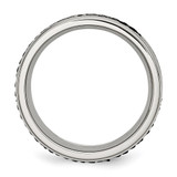 Chisel Stainless Steel Polished Grooved with Genuine Stingray Textured 8mm Band - SR-20CA3C88-8261