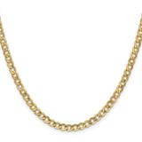 14K 20 inch 4.3mm Semi-Solid Curb with Lobster Clasp Chain