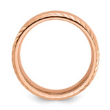 Chisel Stainless Steel Polished Rose IP-plated Grooved 8mm Band - SR-4C60E4B7-8374