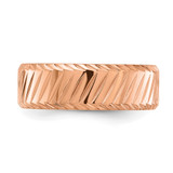 Chisel Stainless Steel Polished Rose IP-plated Grooved 8mm Band - SR-A9A328B5-3408