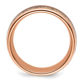 Chisel Stainless Steel Polished Rose IP-plated with Wood and Antler Inlay 8mm Band - SR-DF7616C0-5488