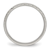 Chisel Stainless Steel Polished Satin Center Criss Cross Design 5mm Grooved Band - SR-3C6448C2-8599