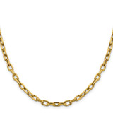 14K 20 inch 4.9mm Semi-Solid Diamond-cut Open Link Cable with Lobster Clasp Chain