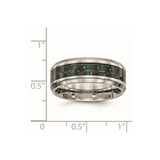 Chisel Stainless Steel Polished with Black and Green Carbon Fiber Inlay 8mm Band - SR-31806E91-1559