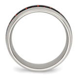 Chisel Stainless Steel Polished with Black and Red Carbon Fiber Inlay 8mm Band - SR-4A8549F3-3309