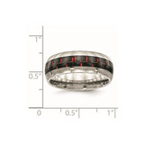 Chisel Stainless Steel Polished with Black and Red Carbon Fiber Inlay 8mm Band - SR-6F27BEF0-1688