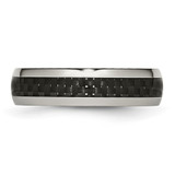 Chisel Stainless Steel Polished with Black Carbon Fiber Inlay 6mm Band - SR-C794BCB8-7320