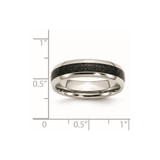 Chisel Stainless Steel Polished with Black Carbon Fiber Inlay 6mm Band - SR-F381E75B-3497