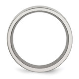 Chisel Stainless Steel Polished with Black Carbon Fiber Inlay 8mm Flat Band - SR-33D486EF-9851