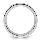 Chisel Stainless Steel Polished with Black Resin and Wood Inlay 8mm Band - SR-0EDE5A72-7718