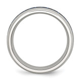 Chisel Stainless Steel Polished with Blue Carbon Fiber Inlay 8mm Band - SR-26D307F0-5564