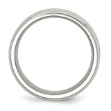 Chisel Stainless Steel Polished with Brown Koa Wood Inlay Enameled 8mm Band - SR-43816D7D-8535