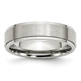 Chisel Stainless Steel Polished with Brushed Center 6mm Ridged Edge Band - SR-286F37D1-4819