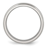 Chisel Stainless Steel Polished with Brushed Center 6mm Ridged Edge Band - SR-8A504F3E-5558